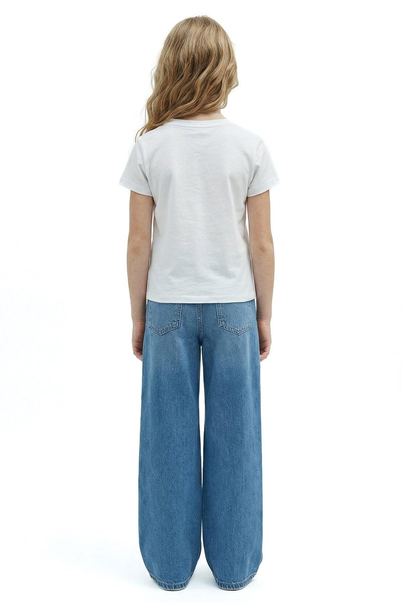 DeFacto Blue Girl Girl 90's Wide Leg Wide Leg Jeans Casual - Image 5